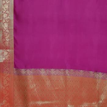 Pink woven katan silk saree with blouse 4