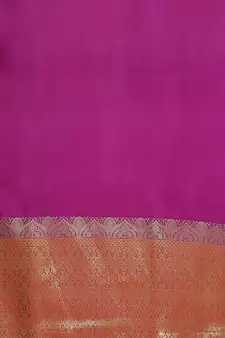 Pink woven katan silk saree with blouse
