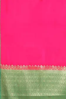 Pink woven katan silk saree with blouse