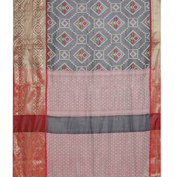 Black woven katan silk saree with blouse 3