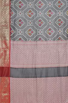 Black woven katan silk saree with blouse