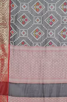 Black woven katan silk saree with blouse