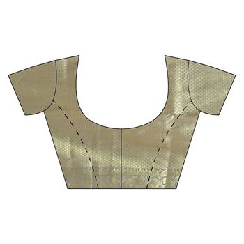Grey woven katan silk saree with blouse 5