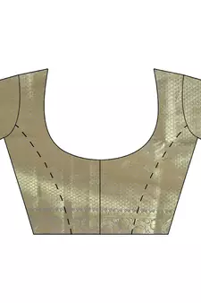 Grey woven katan silk saree with blouse