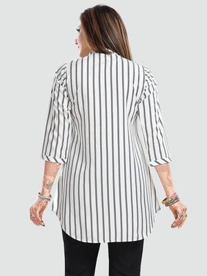 White printed crepe short-kurtis 3