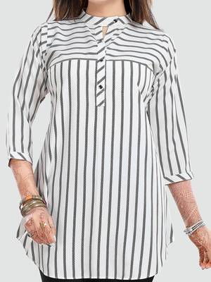White printed crepe short-kurtis 4