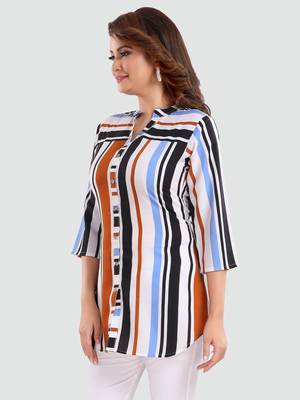 White printed crepe short-kurtis 2