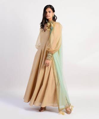 champagne gold anarkali 2