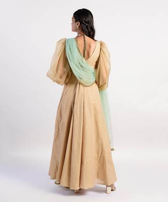 champagne gold anarkali 3