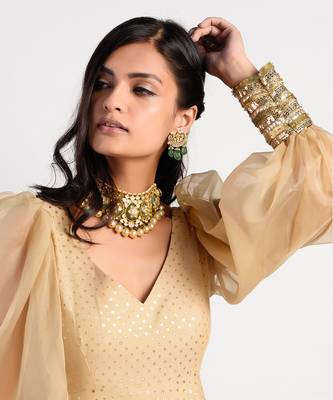 champagne gold anarkali 4