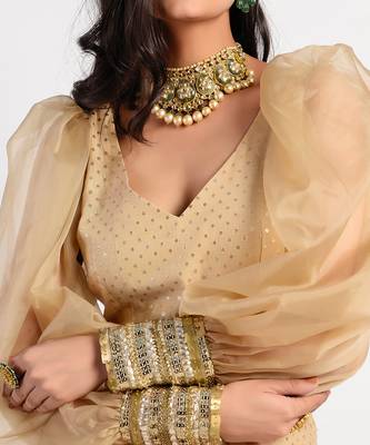 champagne gold anarkali 5