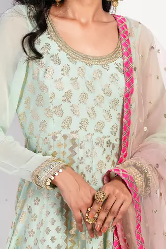 mint green Peppermint Anarkali