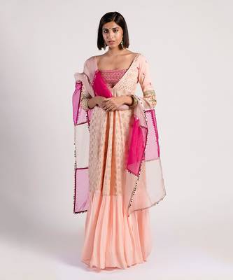 Pink & Peach anarkali 1