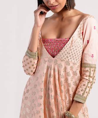 Pink & Peach anarkali 4