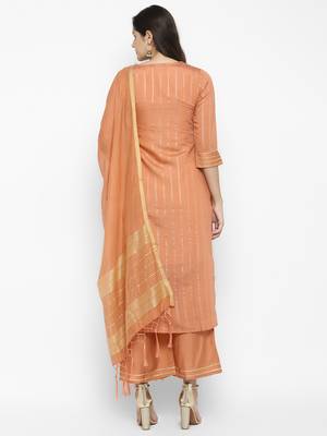 Peach embroidered chanderi salwar 5