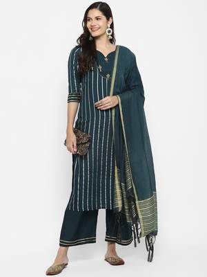 Green embroidered chanderi salwar 1