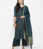 Green embroidered chanderi salwar