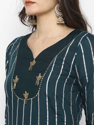 Green embroidered chanderi salwar 2