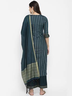 Green embroidered chanderi salwar 5
