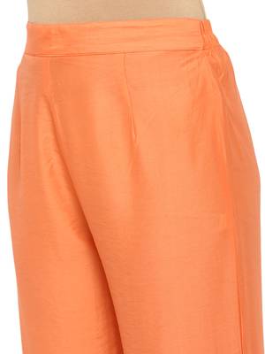 Orange embroidered chanderi salwar 3