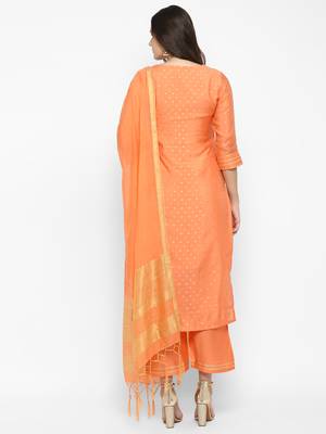 Orange embroidered chanderi salwar 5