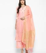 Baby-pink embroidered chanderi salwar