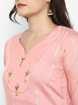 Baby-pink embroidered chanderi salwar 2
