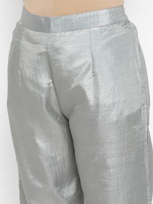 Grey plain silk blend salwar 3