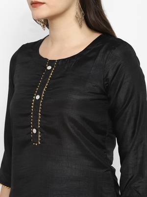 Black plain silk blend salwar 2