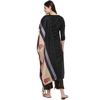 Black plain silk blend salwar 5