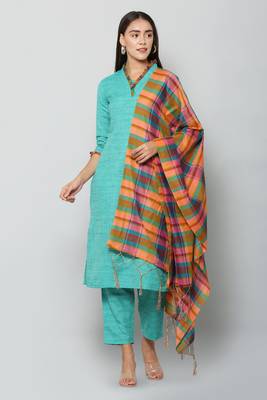 Turquoise gotta patti cotton salwar 1
