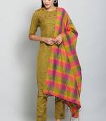 Mehendi embroidered cotton salwar