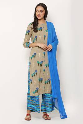 Blue self design viscose rayon salwar 1
