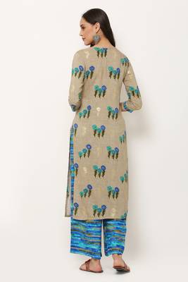 Blue self design viscose rayon salwar 3