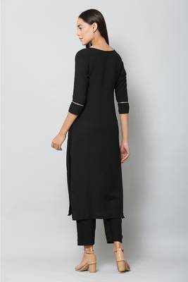 Black self design viscose rayon salwar 4