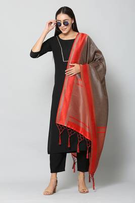 Black self design viscose rayon salwar 5