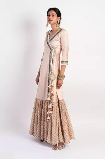 peach Dusty Rose Angrakha