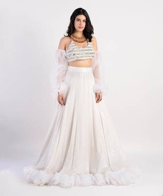 Pearl Daisy white Lehenga 1