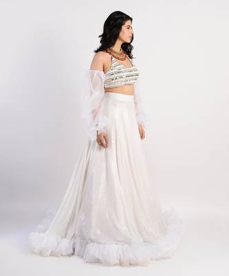 Pearl Daisy white Lehenga 2