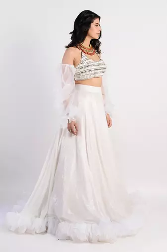 Pearl Daisy white Lehenga