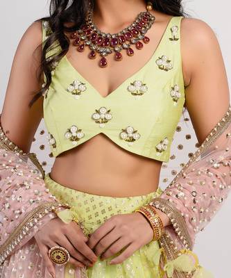 lime green Sorbet Lehenga 3
