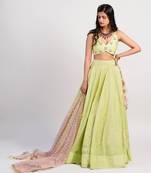 lime green Sorbet Lehenga