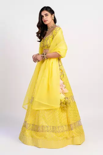 yellow maize lehenga