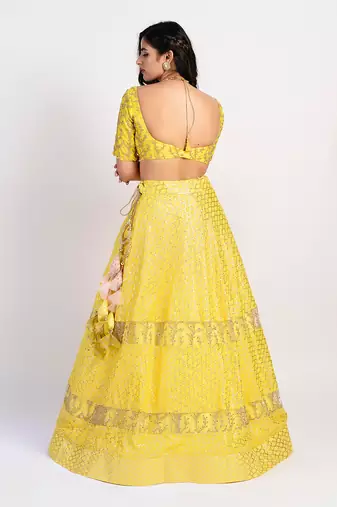 yellow maize lehenga