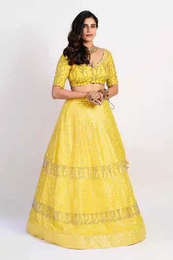 yellow maize lehenga