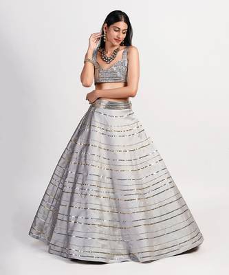 silver grey stardust outshine lehenga 2