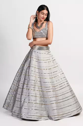 silver grey stardust outshine lehenga