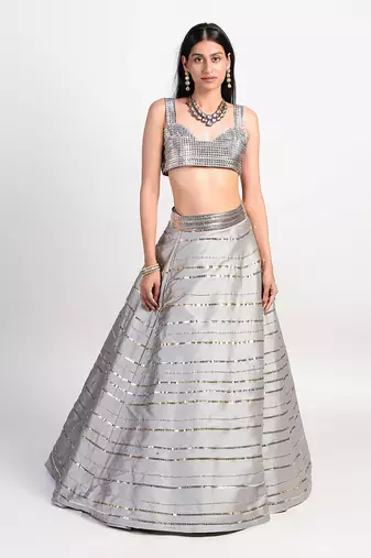 silver grey stardust outshine lehenga