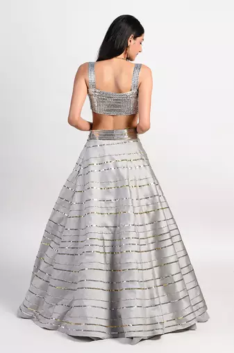 silver grey stardust outshine lehenga