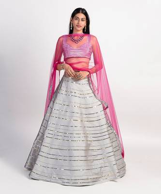 silver grey stardust outshine lehenga 1